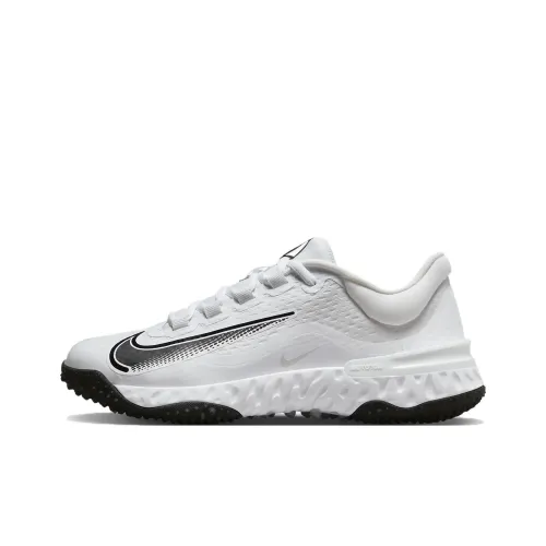 nike Alpha Huarache 4 Elite Шипы Амортизация Износостойкий Низкий Топ Бейсбольная Обувь Женская Белая