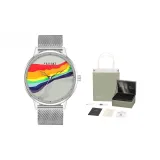 Белый циферблат, серебряный стальной браслет