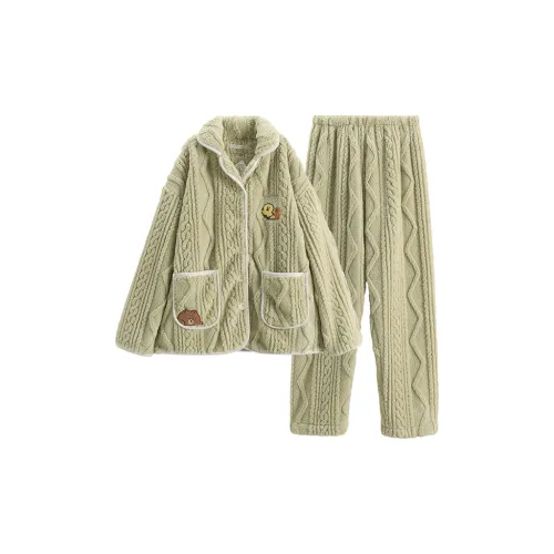 FENTENG FJ2490205 Горчичный зеленый Женские пижамные комплекты