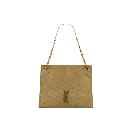 SAINT LAURENT Niki Замша Тоут Сумка Сумка для покупок Портативная Сумка через плечо Сумка через плечо Женская Ячменный Зеленый