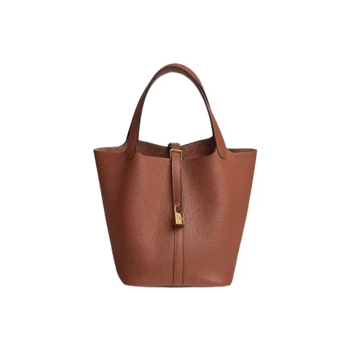 HERMES Picotin Lock Clemence Телячья кожа Корзинка-сумка Сумка-ведро Сумка Женская 6C Cuivre Тыква