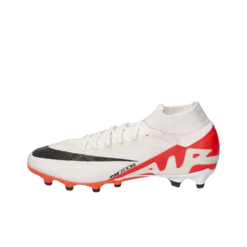 Nike Zoom Mercurial Superfly 9 Устойчивые к истиранию Дышащие Футбольные бутсы Унисекс Белый Красный