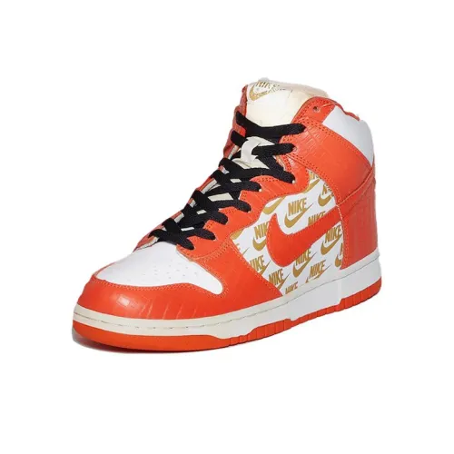 Supreme x Nike Dunk SB Slip-resistant MID Скейтборд Кроссовки Мужской Оранжевый