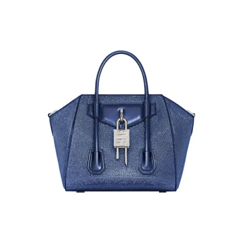 GIVENCHY Antigona Lock Шелковая Сумка через плечо Сумка Мини Женская Синяя