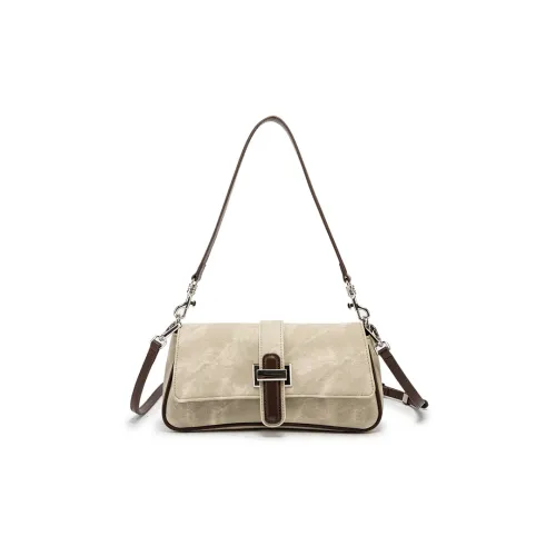 Jacoponnus Сумка через плечо из синтетической кожи среднего размера женская темно-кофейный и серо-зеленый