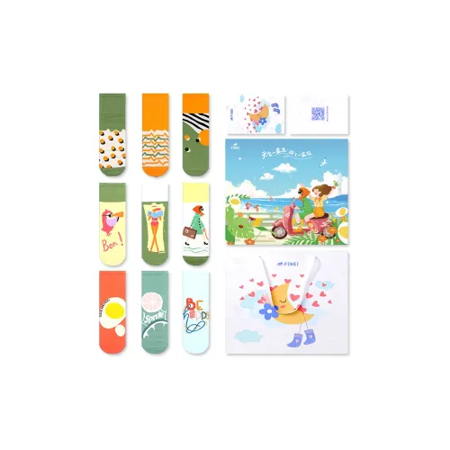 FINEI [Мята Девушка] 9 Пачка Женские носки