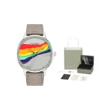 Белый циферблат, серый ремешок