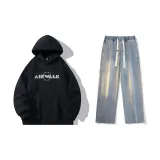 Set (Black Top + Vintage Blue Jeans)  
Комплект (Черный топ + Винтажные синие джинсы)