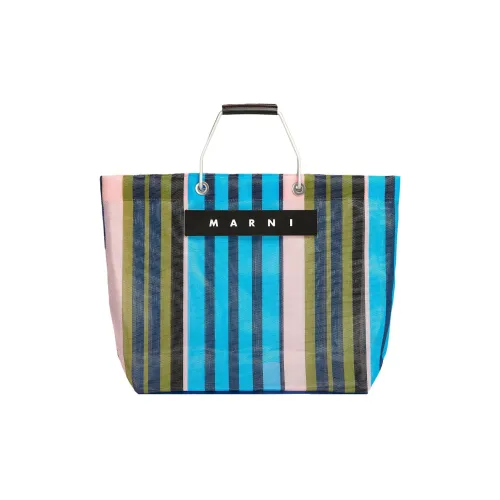 MARNI MARKET Полиэтилен Коровья кожа Тоут Сумка Сумка для покупок Сумка Женская Многоцветная Синяя