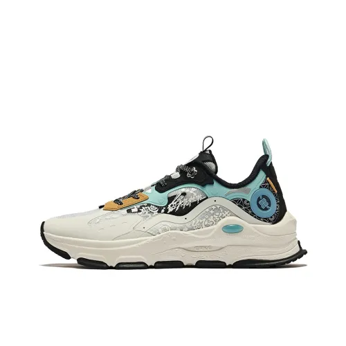 Erke Slip-resistant Abrasion-resistant Low-top Беговые кроссовки Мужской Микрокристаллический Белый Joy Blue