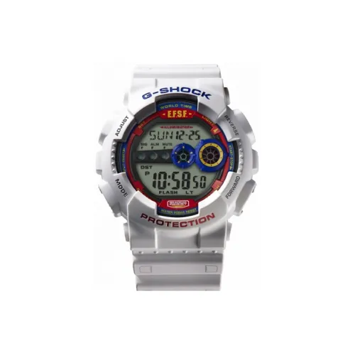 CASIO г Shock X Gundam Кварц Механизм Смольный Ремешок Часы Унисекс Белый Циферблат