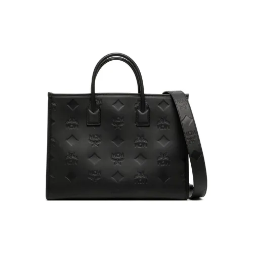 MCM Напп Кожа Сумка-тоут Сумка для покупок Сумка через плечо Сумка Большая Женская Черная