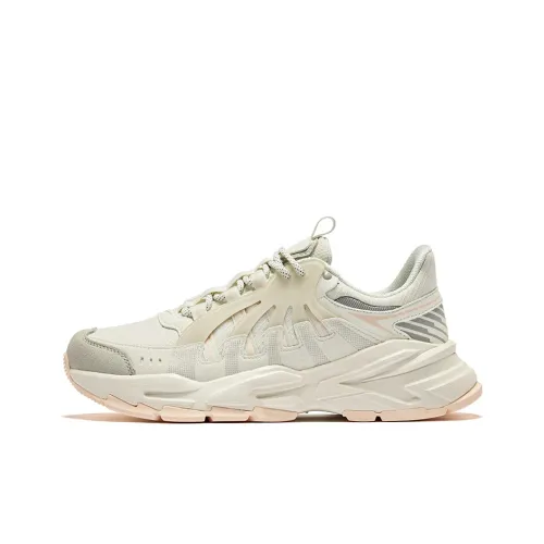 Erke Устойчивые к истиранию амортизаторы низкого профиля для бега Женские Кроссовки Айвори Белый Серый