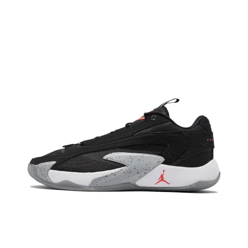 Джордан Luka 2 Slip-Resistant Низкий Топ Баскетбольные Кроссовки Мужские Черные Красные Международная Версия