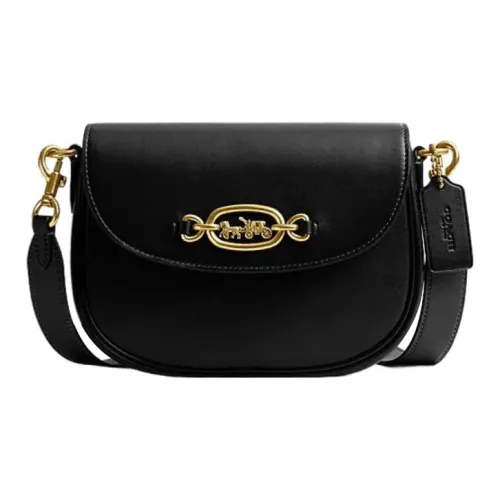 COACH Харлей Коровья кожа Седло Сумка Сумки через плечо Сумка на плечо Женская Черная