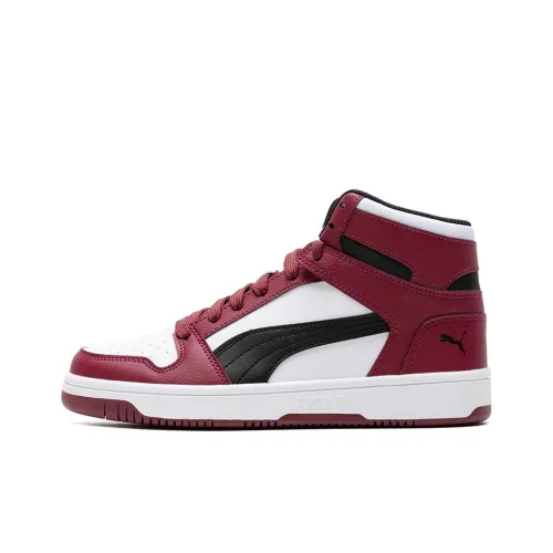 PUMA Rebound Layup SL Устойчивые к истиранию Дышащие Высокие Кроссовки для скейтбординга Унисекс Красный Белый Черный