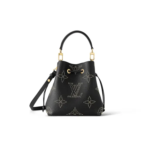 LOUIS VUITTON NéoNoé Grained Телячья кожа Сумка-ведро Сумка через плечо Сумка Маленькая Женская Черная