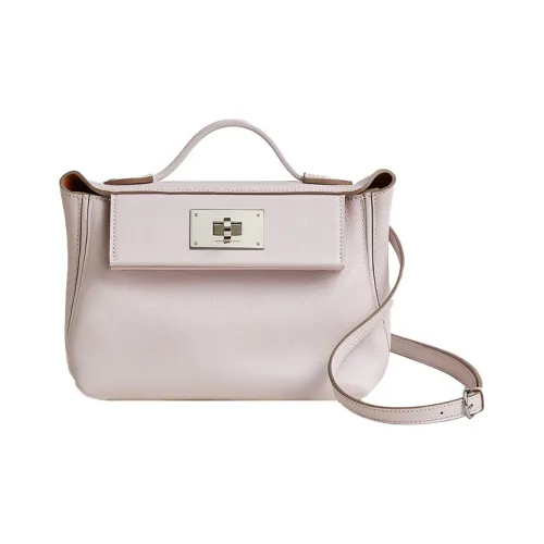 HERMES 24 24 Evercolor Swift Телячья кожа Сумка Сумка через плечо Сумка через плечо Мини Женская Светло-фиолетовая Кунжут