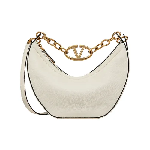 Valentino Vlogo Кожа Хобо Сумка Плечевая Сумка Маленькая Женская Белая