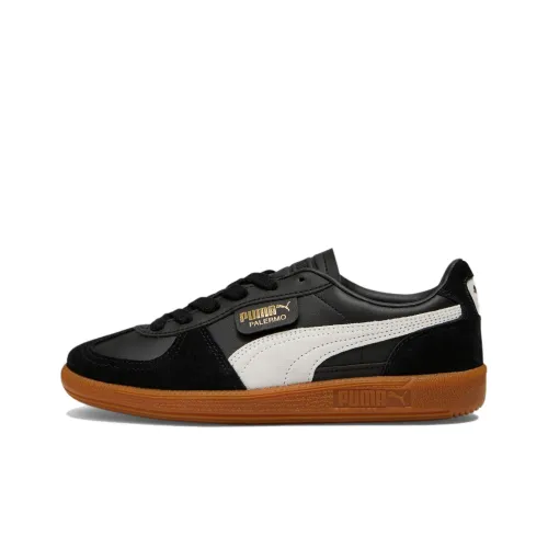 PUMA Palermo Series Износостойкий и Легкий Низкий Топ Кроссовки для скейтбординга Женские Черный Белый