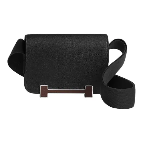 HERMES Geta Mysore Шевро Деревянные Сандалии Сумка Сумка через плечо Женская Черная