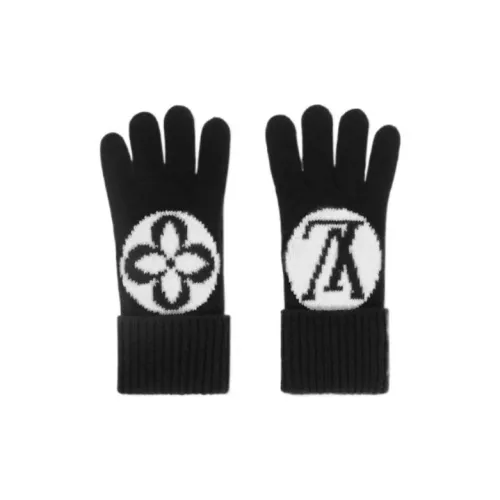 LOUIS VUITTON MEDALLION Шерстяные Перчатки Женские Черные