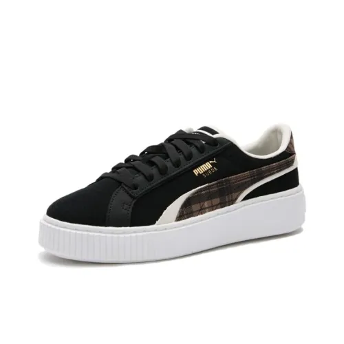 PUMA Suede Platform Plat Low Топ Скейтборд Кроссовки Женские Черные