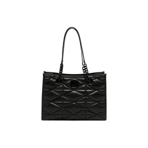 MCM Lambskin Leather One Shoulder Bag Large Women's Black