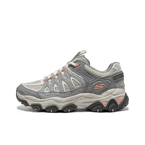 Skechers DLITES Амортизация Износостойкий Низкий Топ Уличная Обувь Женская Белый Серый