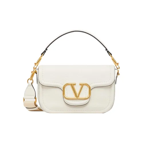 Valentino Garavani Мягкий с рельефом Телячья кожа Портативный Сумка через плечо Сумка на плечо Стандартная Женская Айвори Белый