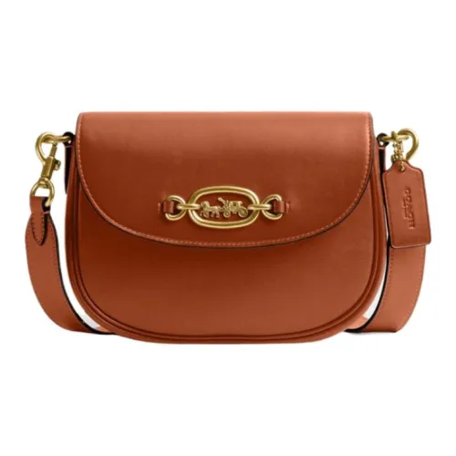 COACH Харлей Коровья кожа Сумка через плечо Маленькая Унисекс Янтарь