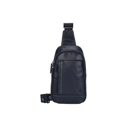 Hush Puppies Коровья кожа Одно плечо Бананка Сумка через плечо Средний Мужской Черный