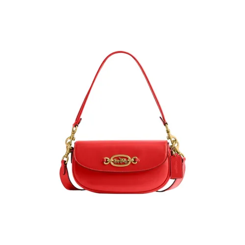 COACH Harley Glove Коровья кожа Кожа Седло Сумка Сумка на плечо Маленькая Женская Красная