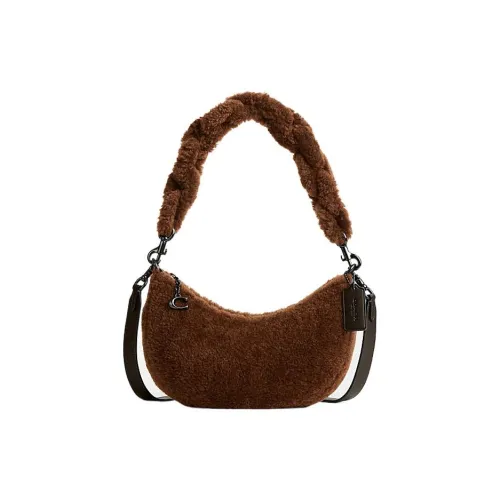 COACH Mira Shearling Пельменная Сумка Портативная Сумка через плечо Сумка на плечо Женская Коричневая