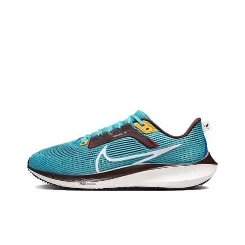 Nike Air Zoom Pegasus 40 Амортизация и Дышащий Низкий Топ Марафон Беговые кроссовки Мужские Циановый