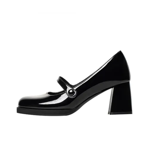 Wonderful Couple Грубый каблук Туфли Мэри Джейн 8 см Женские