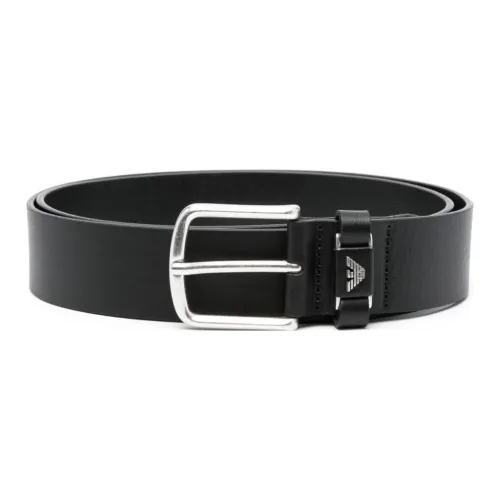 EMPORIO ARMANI Ремни из коровьей кожи Мужской Черный Ширина 4CM