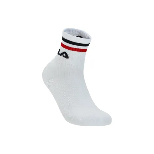 FILA 1 Pack Standard White Women's MID Shin Socks FILA 1 Пачка Стандартный Белый Женские Носки MID до икры