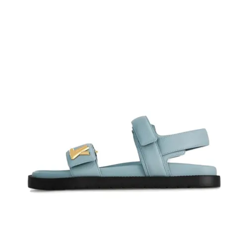 LOUIS VUITTON Sunset One Strap Sandals Women's Blue Black LOUIS VUITTON LOUIS VUITTON Закат One Ремешок Сандалии Женские Синий Черный