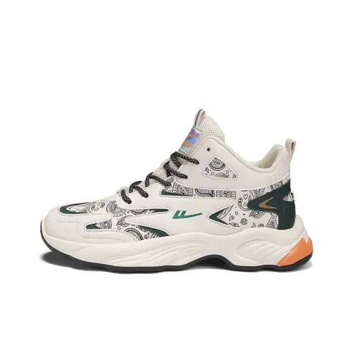 Warrior Амортизация Высокий Топ Повседневная Обувь Мужская Бежево-Зеленая