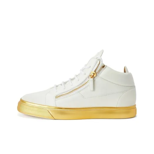 Giuseppe Zanotti GZ MID Топ Скейтборд Кроссовки Мужские Белые