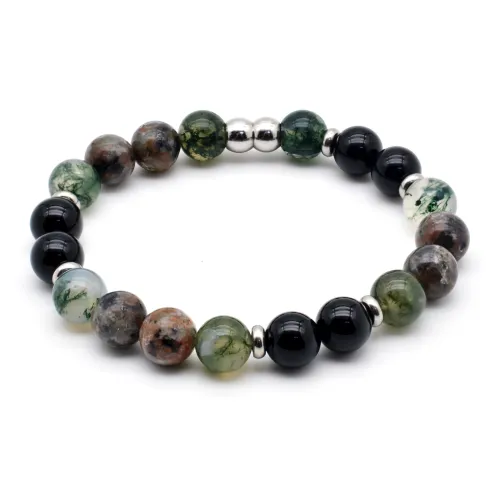 DAP Агат Титановая сталь Обсидиан Браслеты Унисекс