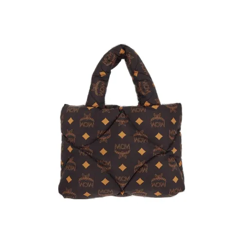 MCM Нейлон с кожей наппа Тоут Сумка Сумка для покупок Сумка Большая Женская Черная