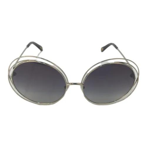 Chloe Металл Круглые Солнцезащитные очки Унисекс Золото