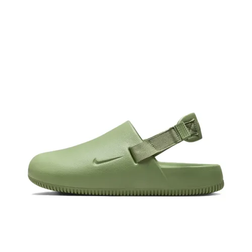 Nike Calm Mule Резиновая подошва Противоскользящие домашние тапочки Женские Масляно-зеленый