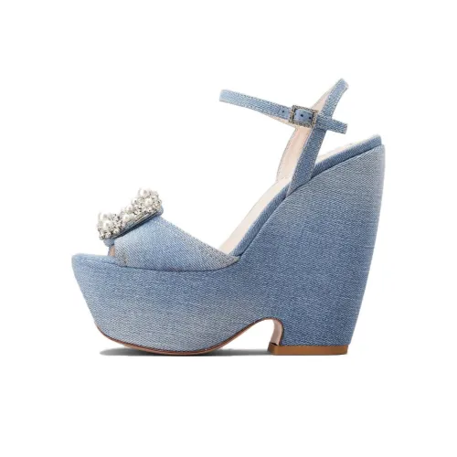 Roger Vivier Flower Strass One Ремень Сандалии Женские Синие