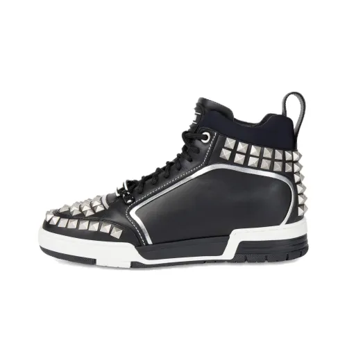 MOSCHINO Высокие кроссовки для скейтбординга Мужские Черные