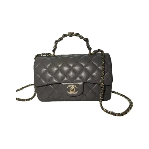 CHANEL Classic Flap CF Sheepskin Сумка через плечо Сумка через плечо Мини Женская Серый