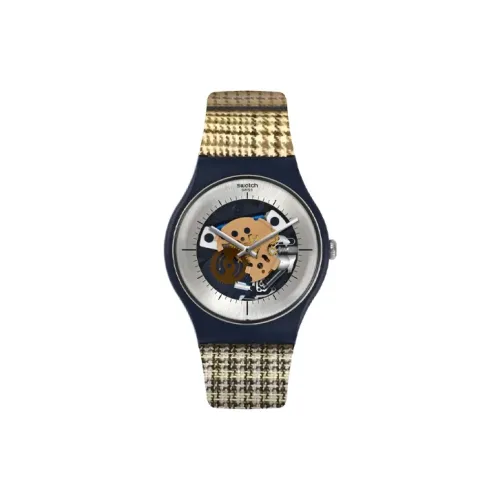 Swatch Quartz Механизм Унисекс Часы 41 мм С циферблатом Skeleton Пластиковый корпус Часы с силиконовым ремешком
