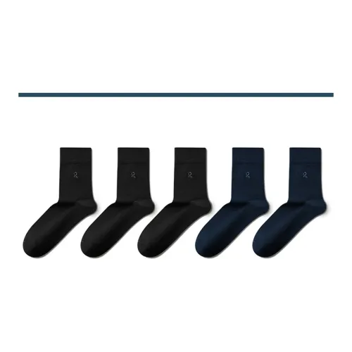 Montagut 5 пар 3 Рыцарский черный + 2 Senna синий Мужской MID Носки до икры